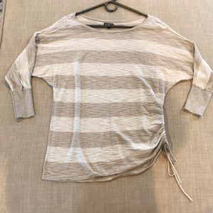 Express Striped Slub Knit Batwing 3/4 Sleeve Top